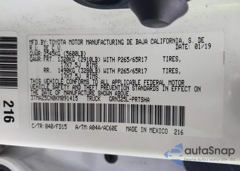 2019 Toyota Tacoma Trd Sport from USA, damaged, VIN 3TMAZ5CN0KM091415